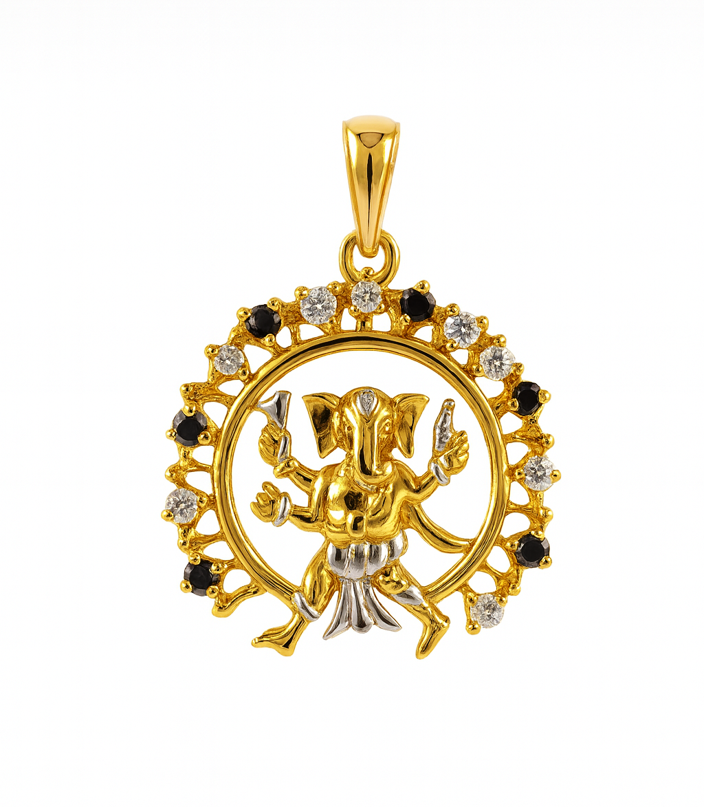 Beautiful 18 Kt Gold  Natural Diamond Pendant